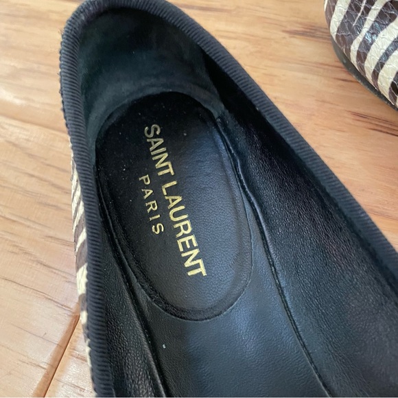 Saint Laurent Leather Dance Ballet Flats in Zebra Print Size 36.5 - Picture 3 of 9